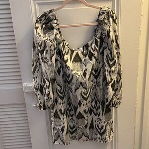 Misa Los Angeles Black and White Patterned Dress